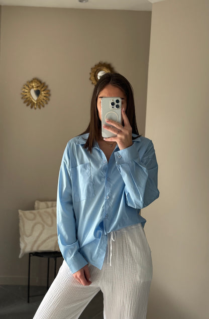 Chemise unie - Bleu ciel
