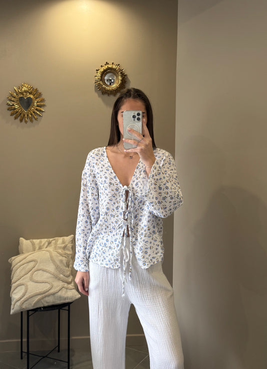 Blouse fleurie – Gaze de coton légère