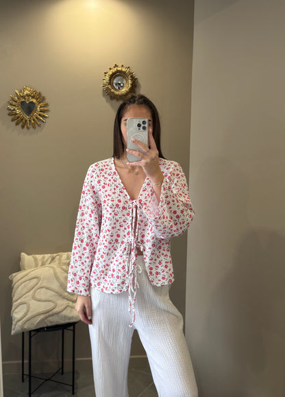 Blouse fleurie – Gaze de coton légère