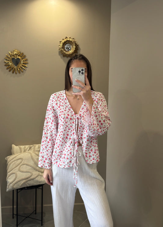 Blouse fleurie – Gaze de coton légère