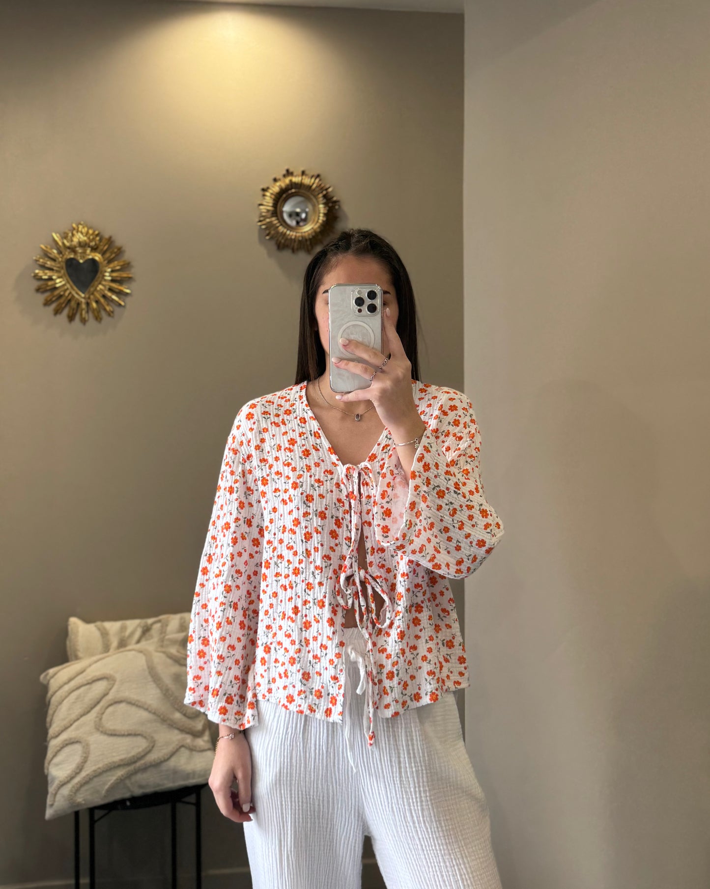 Blouse fleurie – Gaze de coton légère