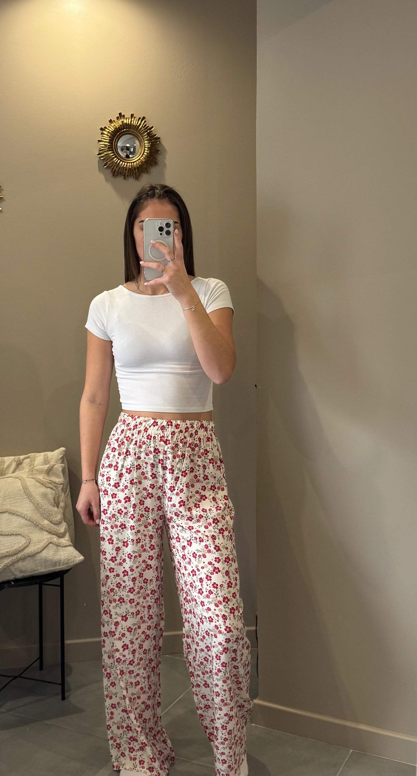 Pantalon fluide fleuri